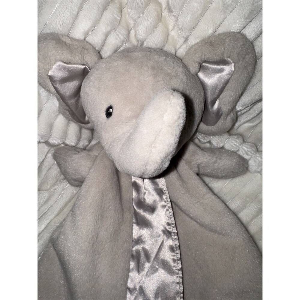 Baby Gund Bubbles Elephant Huggybuddy Lovey Security Blanket 17” Gray Satin NWOT